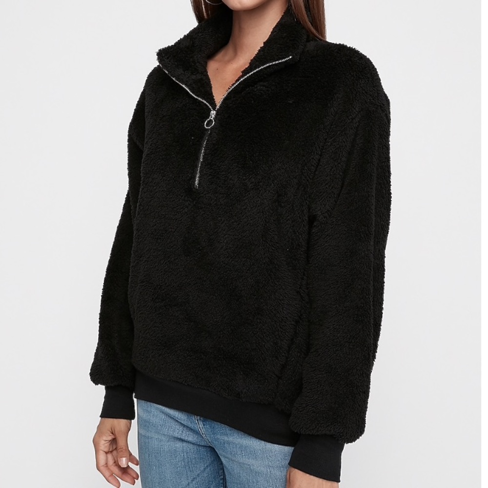 EXPRESS Fleece Quarterzip Sweatshirt